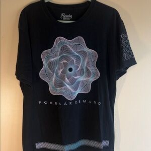 Popular Demand Men's Black Graphic Short Sleeve Tee